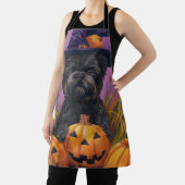 Spooky Affenpinscher Halloween Heks en Pompoen Schort (Insitu)