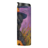 Spooky Affenpinscher Halloween Heks en Pompoen Thermosbeker (Geroteerd rechts)