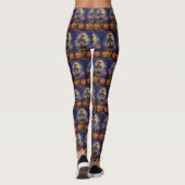 Spooky Airedale Halloween Witch and Pumpkin Leggings (Achterkant)