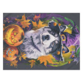 Spooky Akita Halloween Witch & Pumpkin Tafelkleed (Voorkant (Horizontaal))