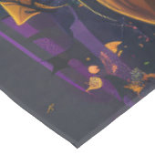 Spooky Akita Halloween Witch & Pumpkin Tafelkleed (Gekanteld)