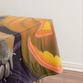 Spooky Akita Halloween Witch & Pumpkin Tafelkleed (Voorbeeld)