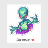 Spooky Alien En Zijn Melkweg Sticker (Vel)