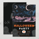 Spooky Alien Landschap Halloween Halloween Kaart (Voorkant / Achterkant)