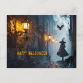 Spooky Alley Witch beroemd gemaakt door Cat Wicked Feestdagenkaart (Voorkant)