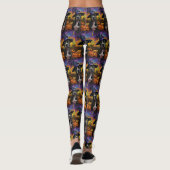 Spooky Amerikaanse Staffordshire Halloween pompoen Leggings (Achterkant)