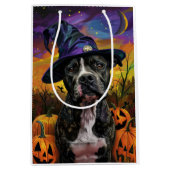 Spooky Amerikaanse Staffordshire Halloween pompoen Medium Cadeauzakje (Voorkant)