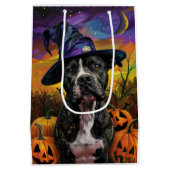 Spooky Amerikaanse Staffordshire Halloween pompoen Medium Cadeauzakje (Achterkant)