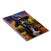 Spooky Amerikaanse Staffordshire Halloween pompoen Notitieboek (Rechterzijde)