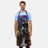 Spooky Amerikaanse Staffordshire Halloween pompoen Schort (Gedragen)