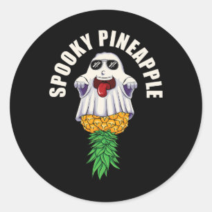 Spooky ananas spook voor swinger halloween feest ronde sticker