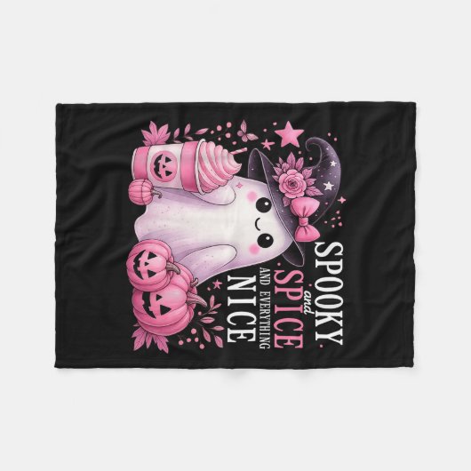 Spooky And Spice And Everything Nice Halloween Pin Fleece Deken (Voorkant (Horizontaal))