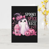 Spooky And Spice And Everything Nice Halloween Pin Kaart (Gele Bloem)