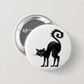 Spooky Angry Black Cat Ronde Button 5,7 Cm (Voorkant /achterkant)