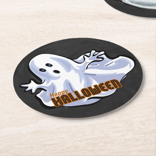 Spooky Animals Ghost Ronde Kartonnen Onderzetter (Gebogen)