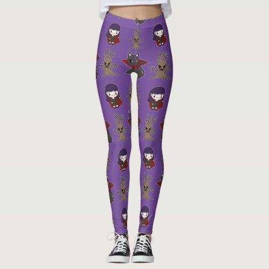 Spooky Anime Halloween Leggings (Voorkant)