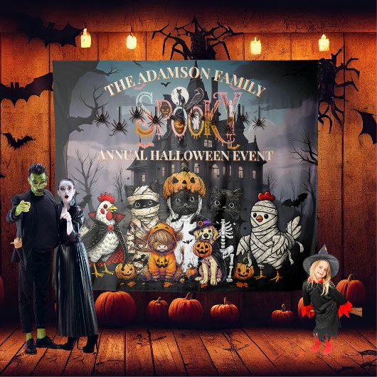 Spooky Annual Halloween Family Event Backdrop Wandkleed