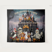 Spooky Annual Halloween Family Event Backdrop Wandkleed (Voorkant (horizontaal))