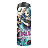 SPOOKY AQUARIUS VERJAARDAG DIERENRIEM HALLOWEEN THERMOSBEKER (Voorkant)
