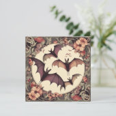 Spooky Art Nouveau vleermuisillustratie  horror Kaart (Staand voorkant)