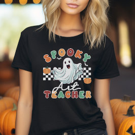 Spooky Art Teacher Halloween Retro T-shirt