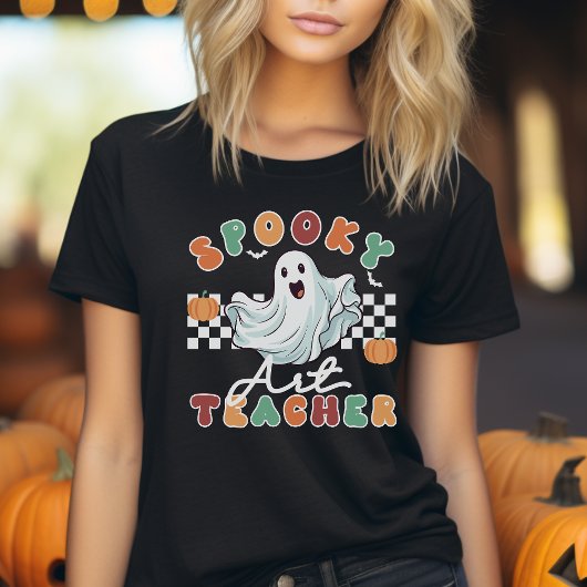 Spooky Art Teacher Halloween Retro T-shirt