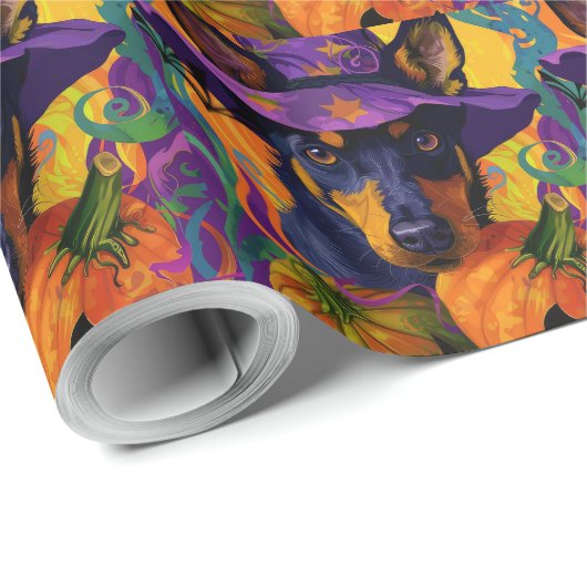 Spooky Australische Kelpie Halloween Pumpkin Cadeaupapier (Rol Hoek)