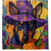 Spooky Australische Kelpie Halloween Pumpkin Douchegordijn (Voorkant)