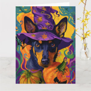 Spooky Australische Kelpie Halloween Pumpkin Kaart