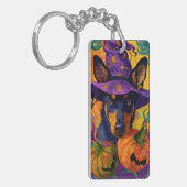 Spooky Australische Kelpie Halloween Pumpkin Sleutelhanger (Voorkant Links)
