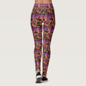 Spooky Australische Terriër Halloween Witch Pumpki Leggings (Achterkant)