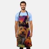 Spooky Australische Terriër Halloween Witch Pumpki Schort (Gedragen)