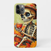 Spooky Autumn Skeleton's koffiepauze ontwerp Case-Mate iPhone Case (Achterkant)