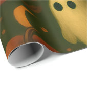 🎃 Spooky Autumn Wrapping Paper – Ghosts, Pumpkins Cadeaupapier (Rol Hoek)