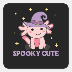 Spooky Axolotl laat verkuilde dieren achter voor h Vierkante Sticker