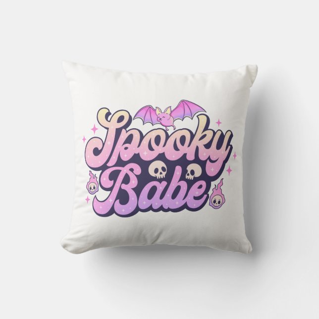 Spooky Babe Cute Halloween Kussen (Voorkant)