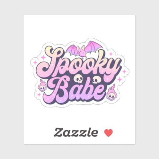 Spooky Babe Cute Halloween Sticker (Vel)