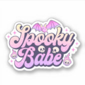 Spooky Babe Cute Halloween Sticker (Voorkant)