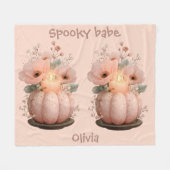 Spooky Babe Pumpkin voor meisjes Fleece Deken (Voorkant (Horizontaal))