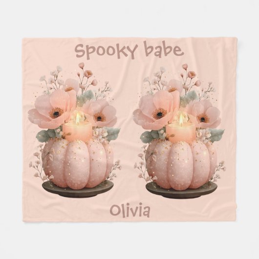 Spooky Babe Pumpkin voor meisjes Fleece Deken (Voorkant (Horizontaal))