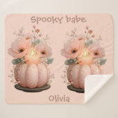 Spooky Babe Pumpkin voor meisjes Sherpa Deken (Voorkant (horizontaal))