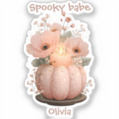 Spooky Babe Pumpkin voor meisjes Sticker (Voorkant)