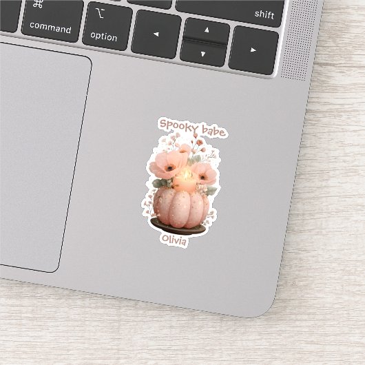 Spooky Babe Pumpkin voor meisjes Sticker (Detail)