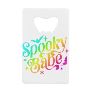 Spooky Babe Rainbow Halloween Trick or treat Coupl Creditkaart Flessenopener