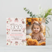 Spooky Babe Retro Halloween Tweede Verjaardag Foto Kaart (Staand voorkant)