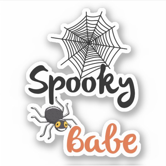 Spooky Babe - Schattige Halloween-ontwerp Sticker (Voorkant)