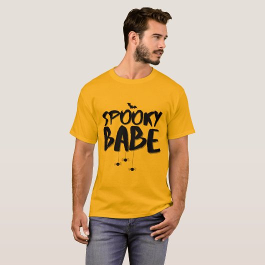 Spooky Babe Vibes Funny Design Halloween Herfst T-shirt (Voorkant volledig)