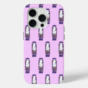 Spooky Babe Vrouw Halloween Ghost Retro Paarse iPhone 15 Pro Case
