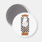 Spooky Babe Vrouw Halloween Ghost Sinaasappel Magneet (Voorkant / Achterkant)