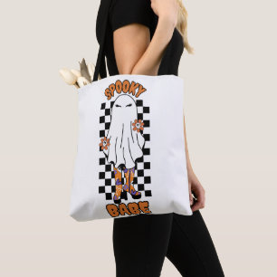 Spooky Babe Vrouw Halloween Ghost Sinaasappel Tote Bag